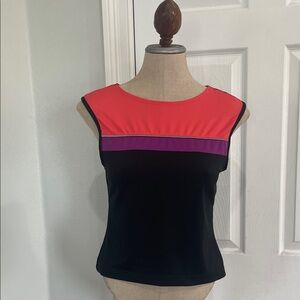 Prospirit Colorblock Sleeveless performance athletic Top Red Purple Black size L